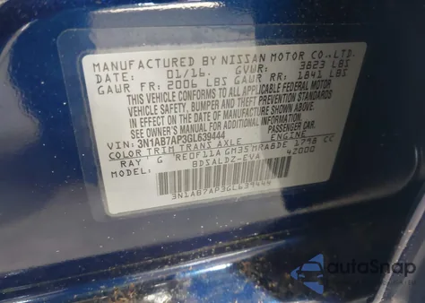 2016 Nissan Sentra Fe+ S/S/Sl/Sr/Sv из США, поврежденный, VIN 3N1AB7AP3GL639444